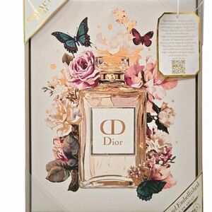 Instinct Style Dior Floral Butterfly  Perfume Bottle Framed Canvas Wall Decor